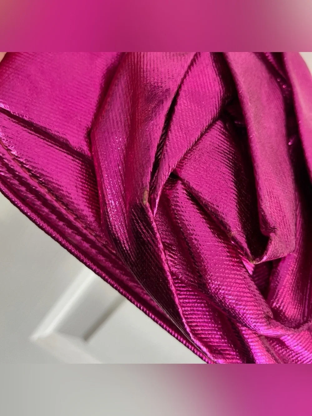 Steve Madden Metallic Fuchsia Crossbody Bag with flower Detail